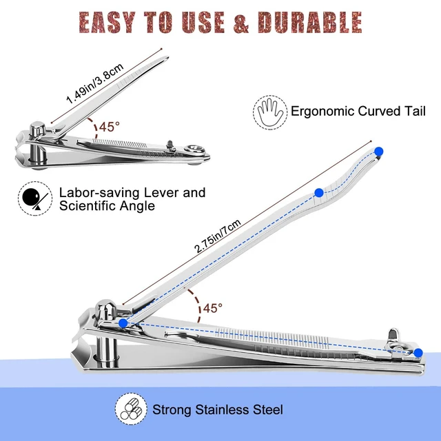 Alt view image 7 of 7 - Stainless Steel Nail Clipper Set with File for Men and Women