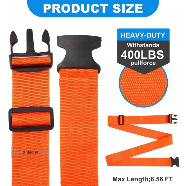 Alt view image 5 of 7 - Adjustable Luggage Straps for Suitcases, Pack of 4, 40-78 Inches