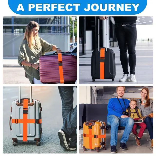 Alt view image 3 of 7 - Adjustable Luggage Straps for Suitcases, Pack of 4, 40-78 Inches