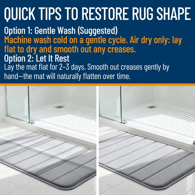 Alt view image 4 of 6 - OLANLY Memory Foam Bath Mat 30x20, Super Soft Absorbent