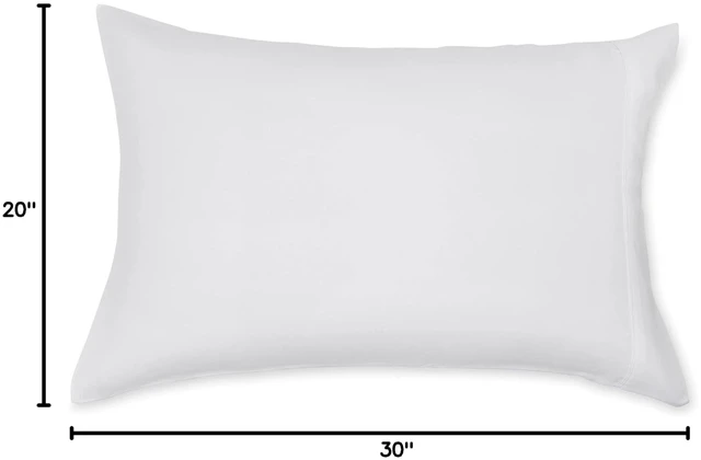 Alt view image 3 of 5 - Amazon Basics Microfiber Pillowcases, Standard Size, 30"x20", Set of 2, Bright White, Lightweight Super Soft Easy Care