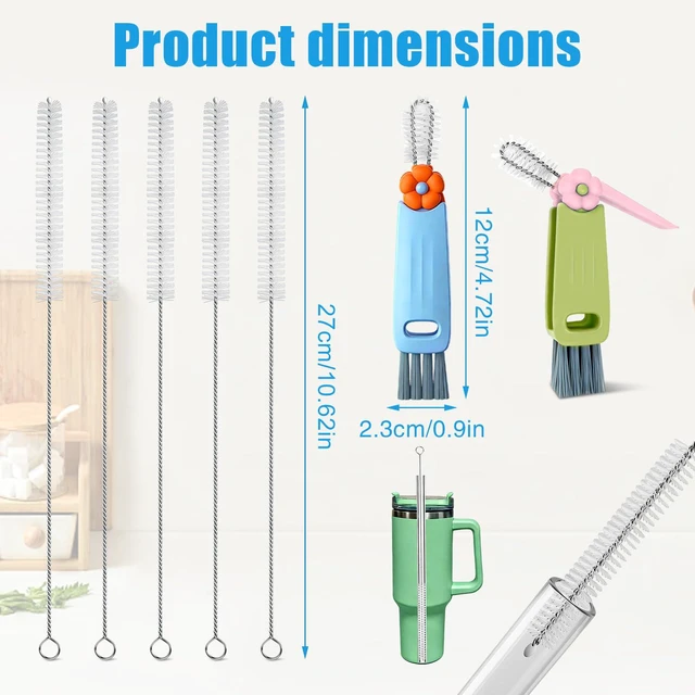 Alt view image 3 of 6 - 3-in-1 Multifunctional Lid & Bottle Cleaning Brush Set