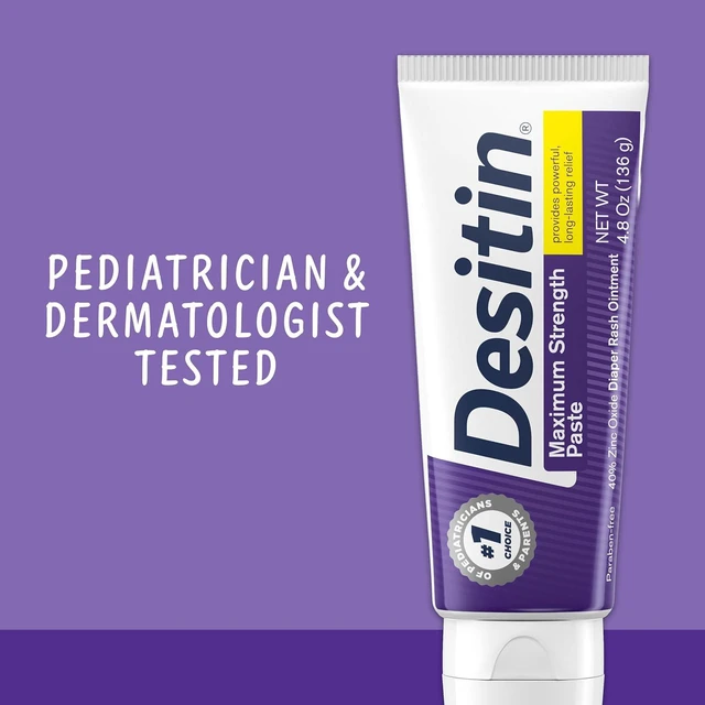 Alt view image 6 of 6 - Desitin Maximum Strength Diaper Rash Paste 40% Zinc Oxide 4.8 oz