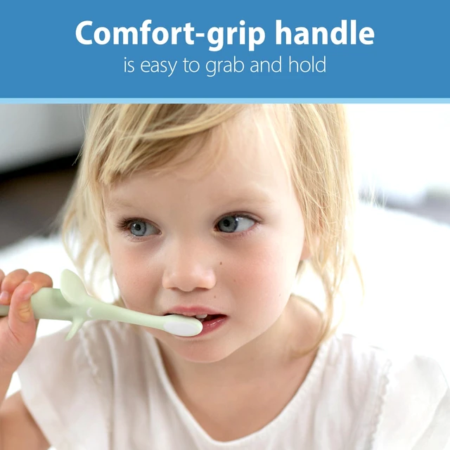 Alt view image 2 of 6 - Dr. Brown's Infant-to-Toddler Toothbrush, Mint Elephant, 0-3 Years