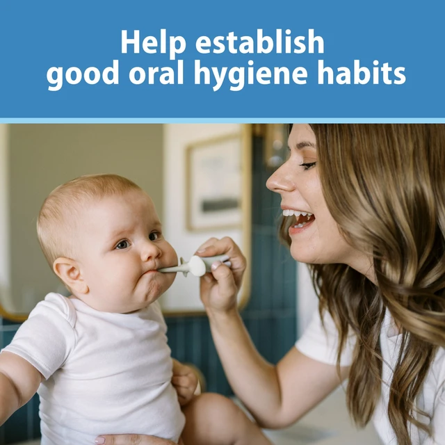 Alt view image 5 of 6 - Dr. Brown's Infant-to-Toddler Toothbrush, Mint Elephant, 0-3 Years