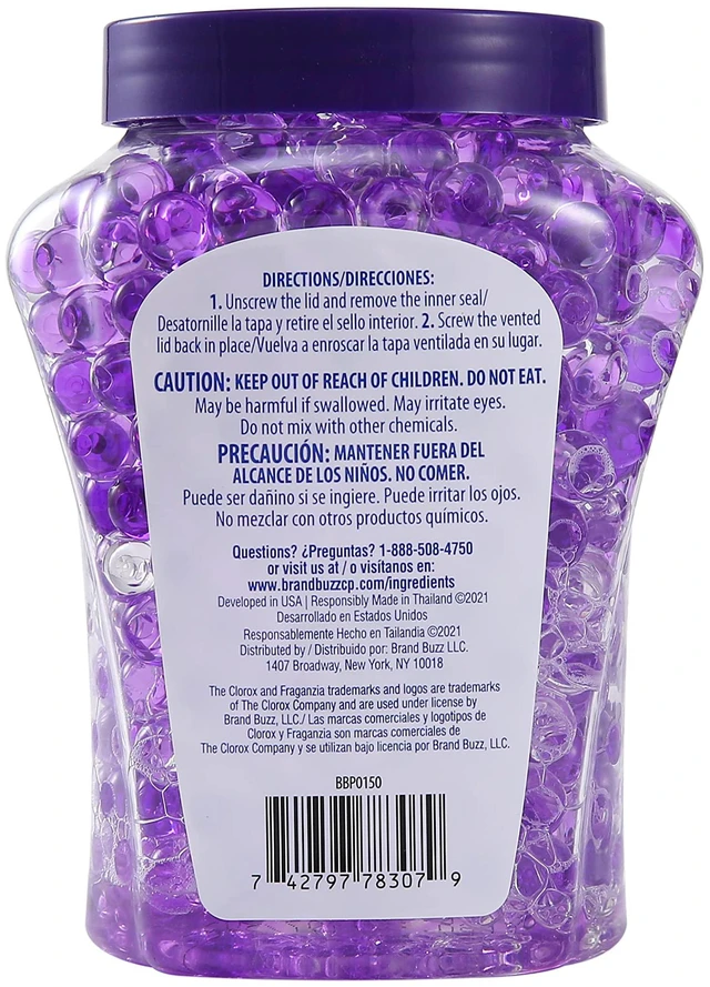 Alt view image 2 of 7 - Clorox Fraganzia Crystal Beads Air Freshener, Lavender Eucalyptus, 12 Fl Oz