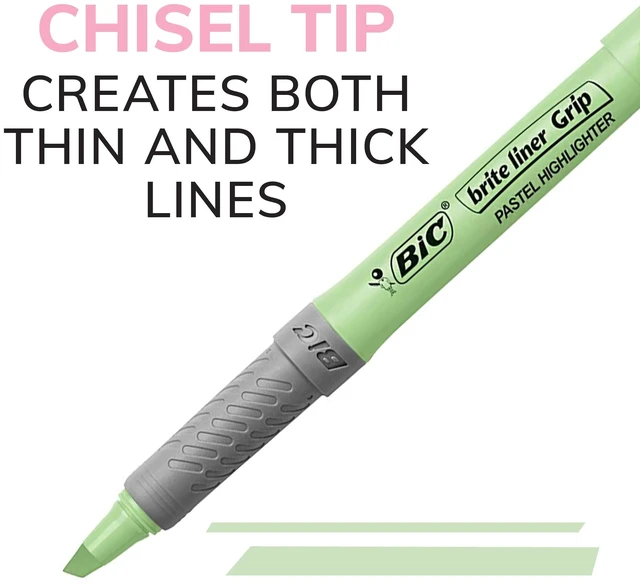 Alt view image 3 of 6 - BIC Brite Liner Grip Pastel Highlighters, Chisel Tip, 6-Count