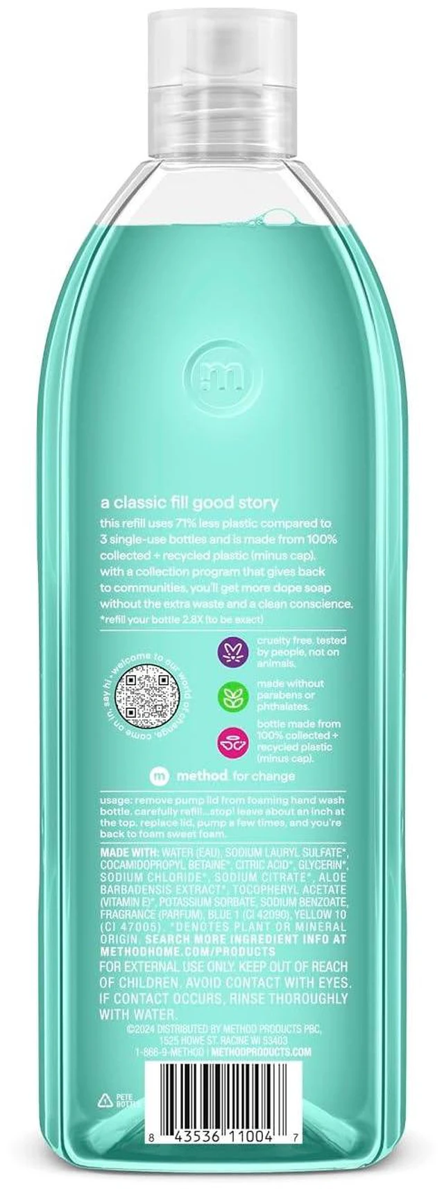 Alt view image 6 of 6 - Method Foaming Hand Wash Refill, Waterfall, 28fl oz