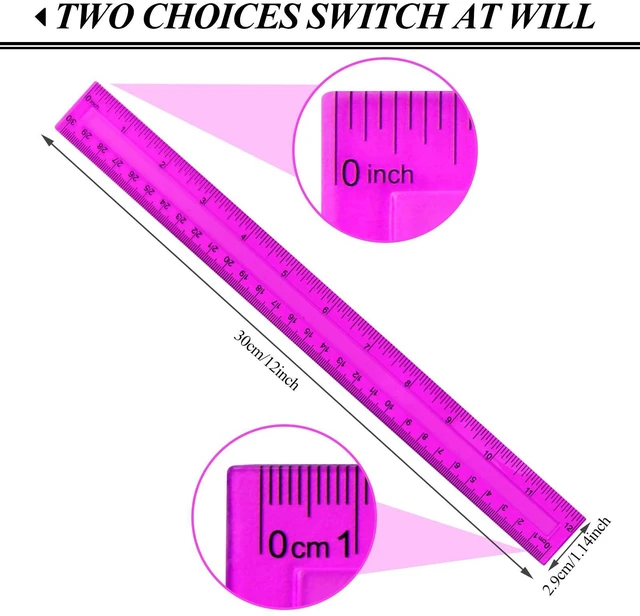 Alt view image 5 of 7 - 7PCS Clear Plastic Rulers 12 Inch Assorted Colors