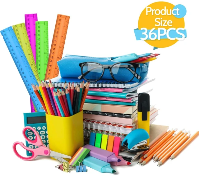 Alt view image 4 of 7 - 7PCS Clear Plastic Rulers 12 Inch Assorted Colors