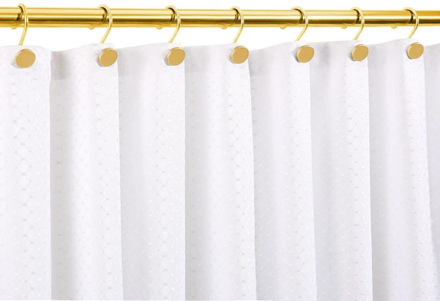 Alt view image 4 of 4 - CHICTIE Gold Shower Curtain Hooks, Rustproof Metal Hooks for Bathroom, Modern Decorative Round Heavy Duty Design, Set of 12