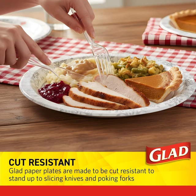 Alt view image 6 of 6 - Glad Holiday Paper Plates, Grey Snowflake Design, 10Inch, 20Count
