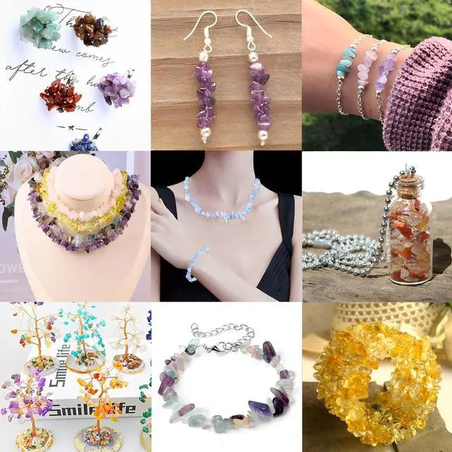 Alt view image 7 of 7 - 200pcs Natural Chip Stone Beads Gemstone Healing Crystal Loose Rocks