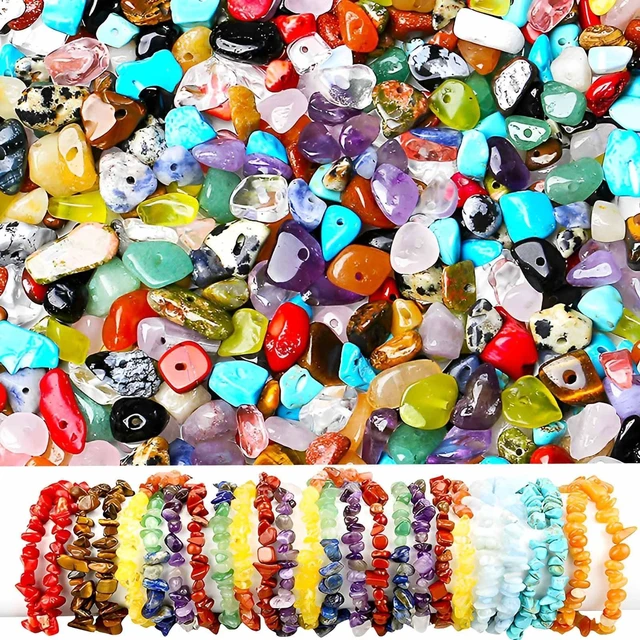 Alt view image 5 of 7 - 200pcs Natural Chip Stone Beads Gemstone Healing Crystal Loose Rocks