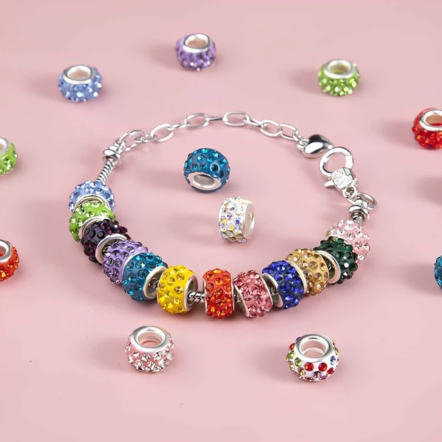 Alt view image 7 of 7 - European Crystal Charm Bead, Large Hole, Rhinestone, 50 PCS