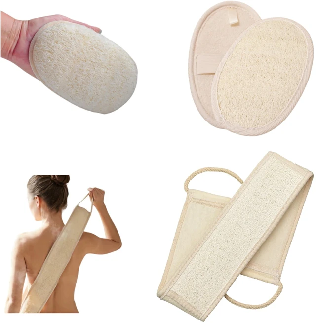 Main image of Natural Loofah Exfoliating Body Scrubber 2-Piece Bath Set