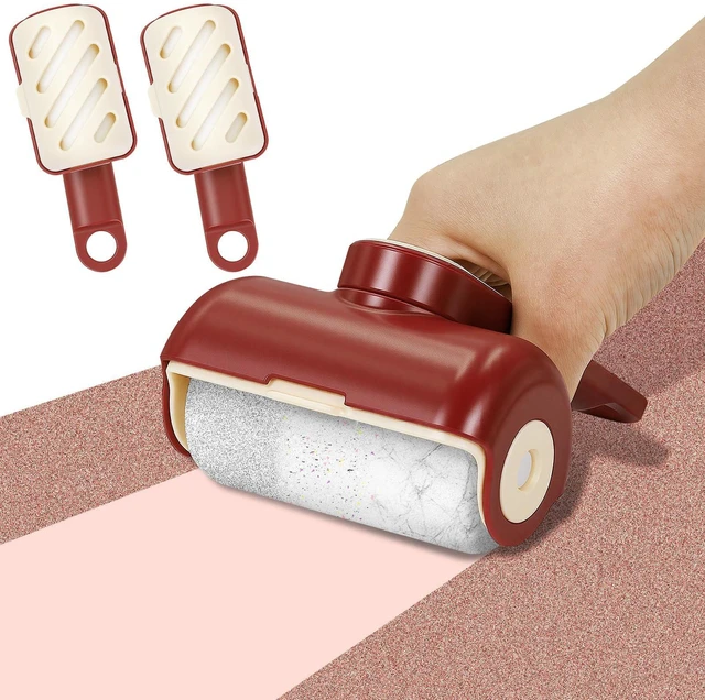 Main image of Reusable Gel Lint Roller 2 Pack, Travel Size, 360 Rotating Handle, Large Hanging Hole, Beige for Pet Hair