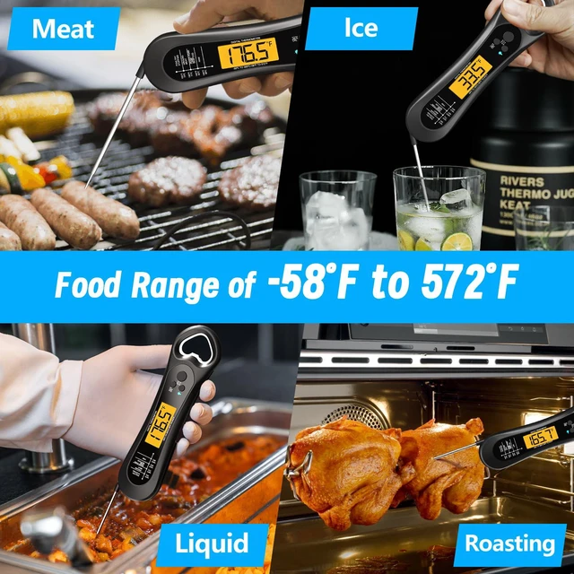 Alt view image 3 of 7 - Digital Instant Read Meat Thermometer with Bottle Opener, Backlight and Calibration, for Grill BBQ Turkey Candy Liquids