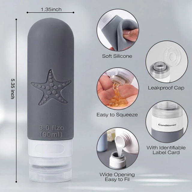 Alt view image 4 of 7 - 18 Pack Travel Bottles 3oz, TSA Approved, Leak Proof for Toiletries