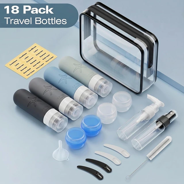 Alt view image 7 of 7 - 18 Pack Travel Bottles 3oz, TSA Approved, Leak Proof for Toiletries