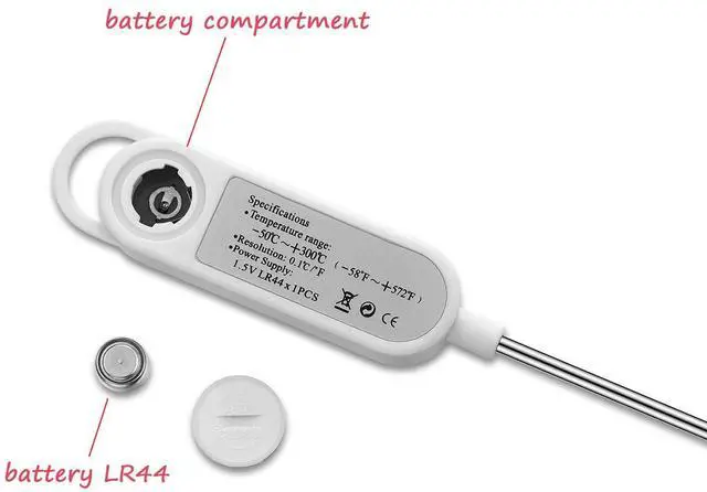 Alt view image 3 of 7 - Digital Instant Read Meat Food Thermometer with Long Probe for Cooking, BBQ, Baking, Deep Fry, Roast, Candy, Candle, Milk, Yogurt