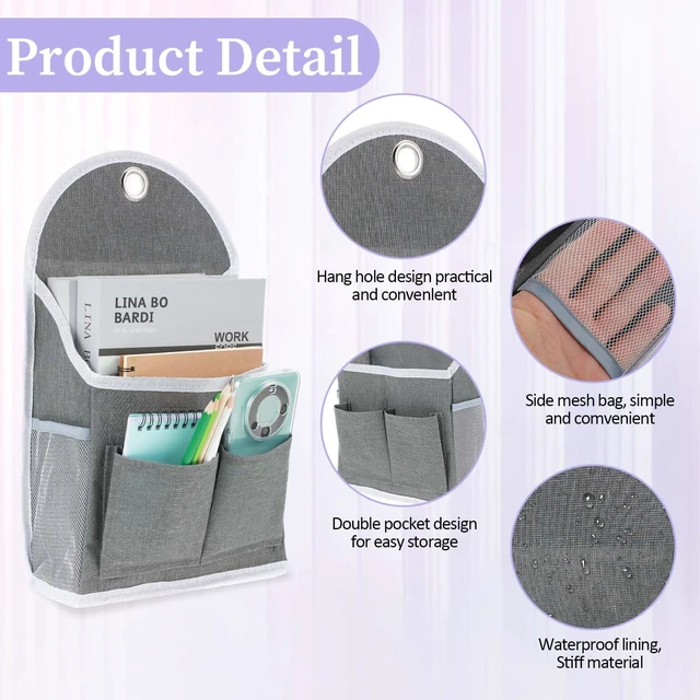 Alt view image 3 of 7 - Salbsever 1 Pack Wall Hanging Organizer Bag with Pockets, Fabric Storage Basket, Waterproof for Bathroom Office Kitchen Bedroom