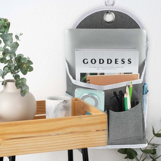 Alt view image 4 of 7 - Salbsever 1 Pack Wall Hanging Organizer Bag with Pockets, Fabric Storage Basket, Waterproof for Bathroom Office Kitchen Bedroom