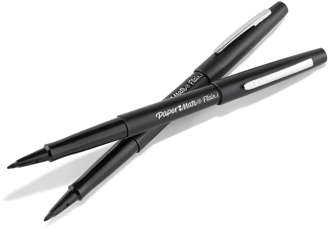 Alt view image 6 of 6 - Paper Mate Flair Felt Tip Pens, Medium Point (0.7mm), Black, 2 Count