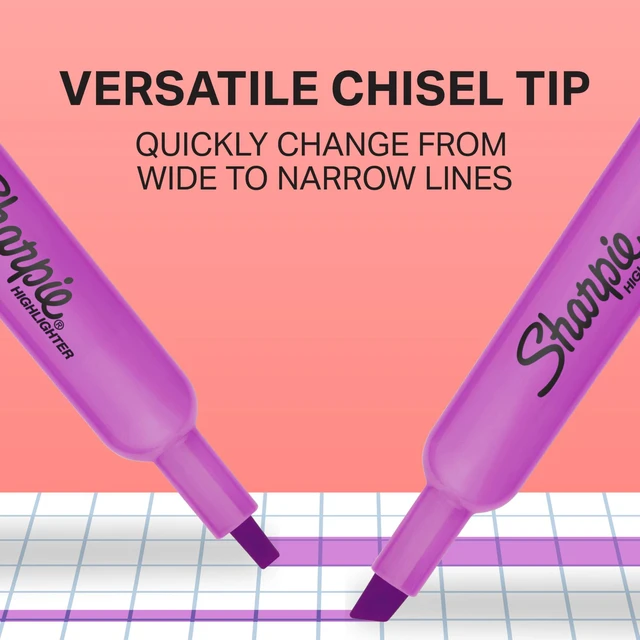 Alt view image 6 of 6 - Sharpie Tank Highlighters, Chisel Tip, Assorted Colors, Smear-Resistant, 12-Pack