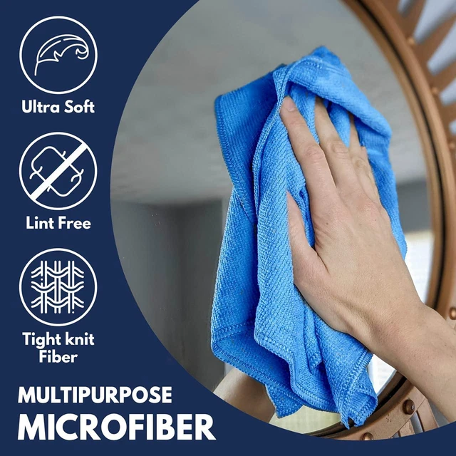 Alt view image 7 of 7 - USANOOKS Microfiber Cleaning Cloth 6 Pcs 11.5"x11.5" - 1200 Washes, Ultra Absorbent Towels Weave Grime & Liquid for Streak-Free Mirror