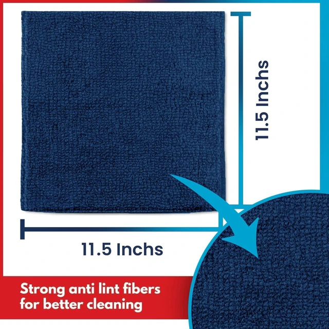 Alt view image 2 of 7 - USANOOKS Microfiber Cleaning Cloth 6 Pcs 11.5"x11.5" - 1200 Washes, Ultra Absorbent Towels Weave Grime & Liquid for Streak-Free Mirror