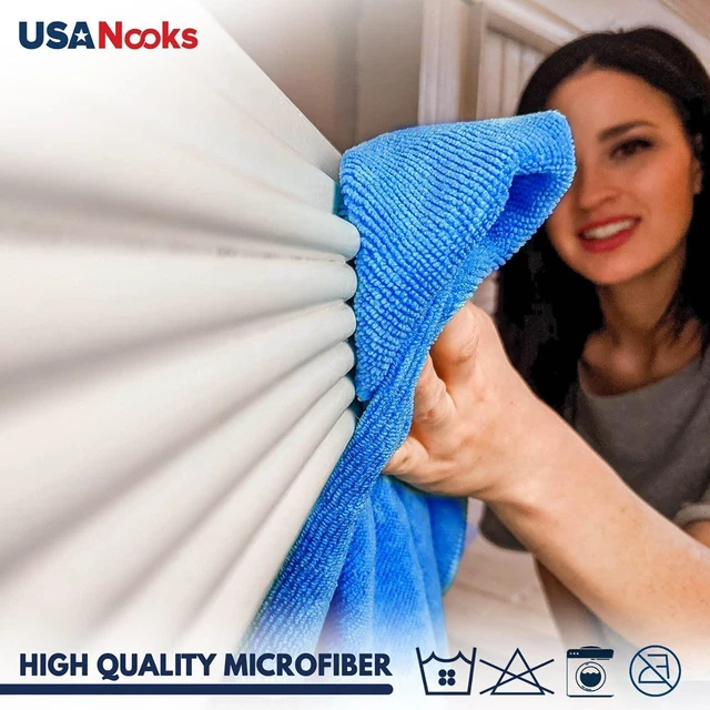 Alt view image 5 of 7 - USANOOKS Microfiber Cleaning Cloth 6 Pcs 11.5"x11.5" - 1200 Washes, Ultra Absorbent Towels Weave Grime & Liquid for Streak-Free Mirror
