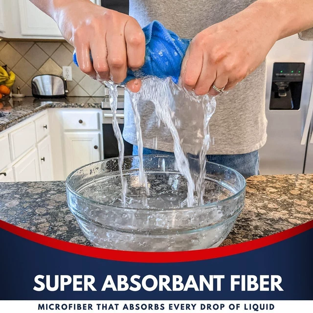 Alt view image 3 of 7 - USANOOKS Microfiber Cleaning Cloth 6 Pcs 11.5"x11.5" - 1200 Washes, Ultra Absorbent Towels Weave Grime & Liquid for Streak-Free Mirror