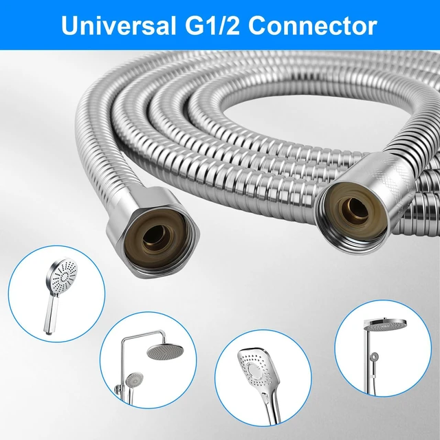 Alt view image 5 of 7 - FSDIYU 79-Inch Stainless Steel Shower Hose Extension Replacement