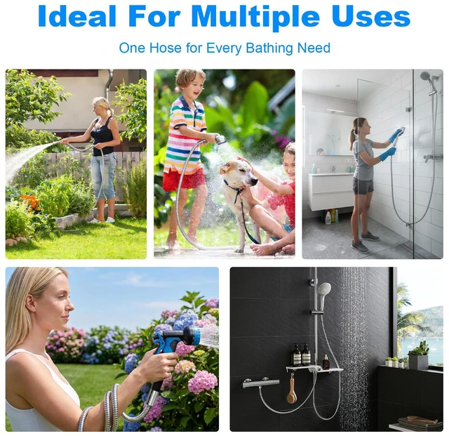 Alt view image 3 of 7 - FSDIYU 79-Inch Stainless Steel Shower Hose Extension Replacement