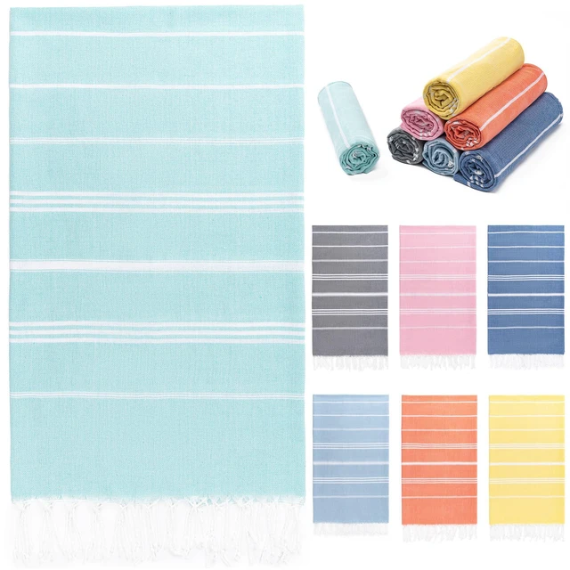 Main image of Turkish Beach Towel 36"x71" Quick-Dry Sand Free Oversized Aqua