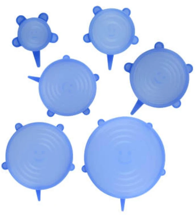 Main image of Gadgetime USA Silicone Stretch Lids Reusable Food Storage Bowl Covers Microwave Safe Dishwasher Safe Elastic Pack of 6