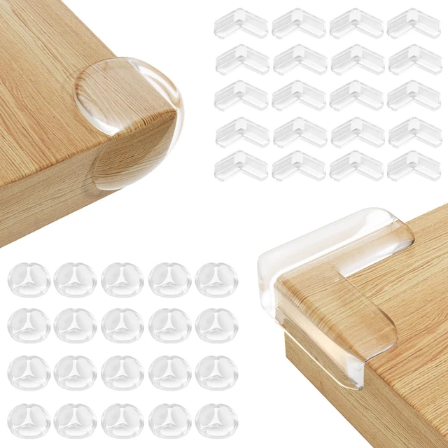 Main image of Rindion 40-Pack Baby Corner Protectors, 2 Shapes, Clear Table Edge Guards for Sharp Corners