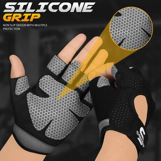Alt view image 2 of 7 - Sawans Workout Gloves for Men and Women - Microfiber Lightweight Breathable Non-Slip Silicone Padded Palm Grip Protection for Weight Lifting Gym Fitness Cycling Pull Ups