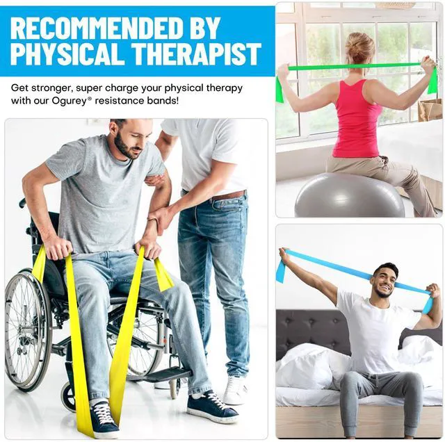Alt view image 2 of 6 - Resistance Bands, Professional Exercise Bands, Physical Therapy Bands for Strength Training, Yoga, Pilates, Stretching, Recovery, Home Gym