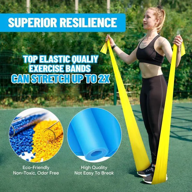 Alt view image 6 of 6 - Resistance Bands, Professional Exercise Bands, Physical Therapy Bands for Strength Training, Yoga, Pilates, Stretching, Recovery, Home Gym
