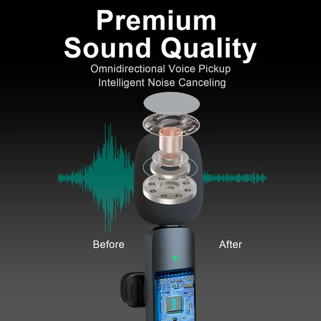 Alt view image 4 of 7 - Professional Wireless Lavalier Microphone for iPhone iPad Android Phone, Lapel Mic for Video Recording Interview Podcast Vlog YouTube TikTok