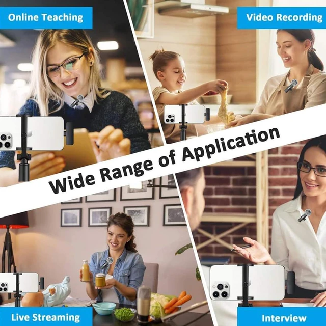Alt view image 3 of 7 - Professional Wireless Lavalier Microphone for iPhone iPad Android Phone, Lapel Mic for Video Recording Interview Podcast Vlog YouTube TikTok