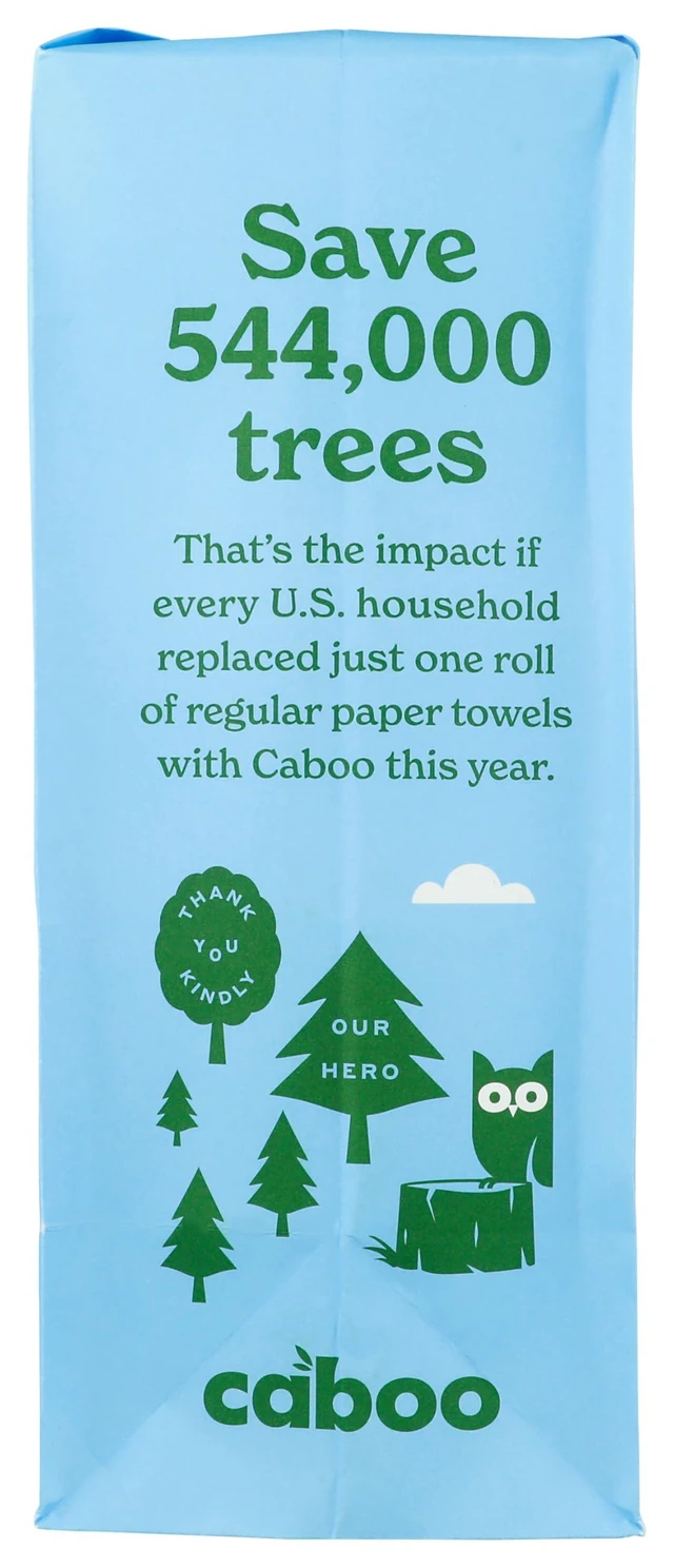 Alt view image 4 of 6 - Caboo Tree Free Paper Towels, 2 Rolls, Plastic Free, Earth Friendly, Sustainable, Strong 2 Ply Sheets