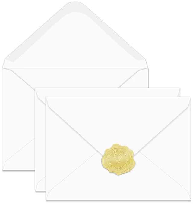 Main image of 30 Pack 4x6 A6 White Envelopes with Stickers for Cards