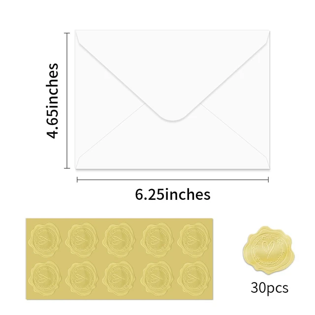 Alt view image 7 of 7 - 30 Pack 4x6 A6 White Envelopes with Stickers for Cards