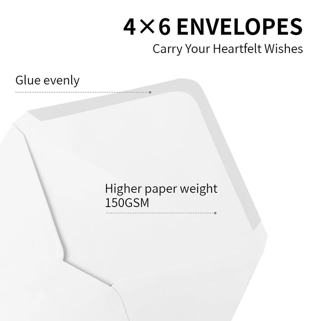Alt view image 3 of 7 - 30 Pack 4x6 A6 White Envelopes with Stickers for Cards