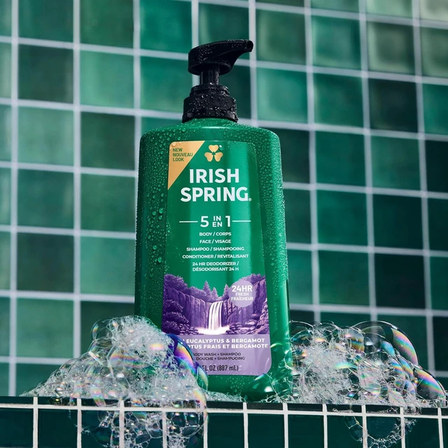 Alt view image 7 of 7 - Irish Spring 5 in 1 Body Wash for Men, Fresh Eucalyptus & Bergamot, 887mL