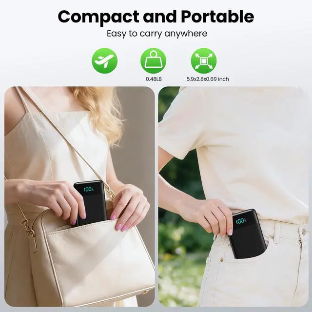 Alt view image 5 of 7 - Portable Charger with Built-in AC Plug and Cables,13800mAh All in One USB C Fast Charging Power Bank,Travel Essentials Portable Phone Charger Battery Pack for iPhone 17/16/15/14/13,Galaxy,Android etc