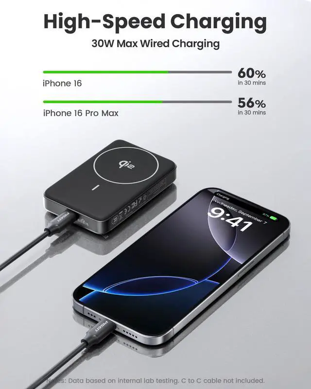 Alt view image 3 of 7 - 3C Wireless Power Bank - 10000mAh (5000mAh*2) Qi2 Wireless Portable Charger 30W 3C Certified Qi2 Power Bank with Stand Airplane Safe Magnetic CCC Travel Portable Charger for iPhone 17/16/15/14